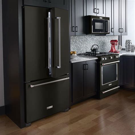 black kitchen cabinets stainless steel appliances|black stainless appliances kitchen ideas.